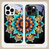 Abstract Flower Green For IPhone 16 Pro Max 15 P Lus 14 Pro 13 12 Mini 11 P Ro Max X XS 7 8 Plus 2022 Tempered Glass Phone Case