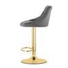 KAST stool - grey velvet / gold base x 2