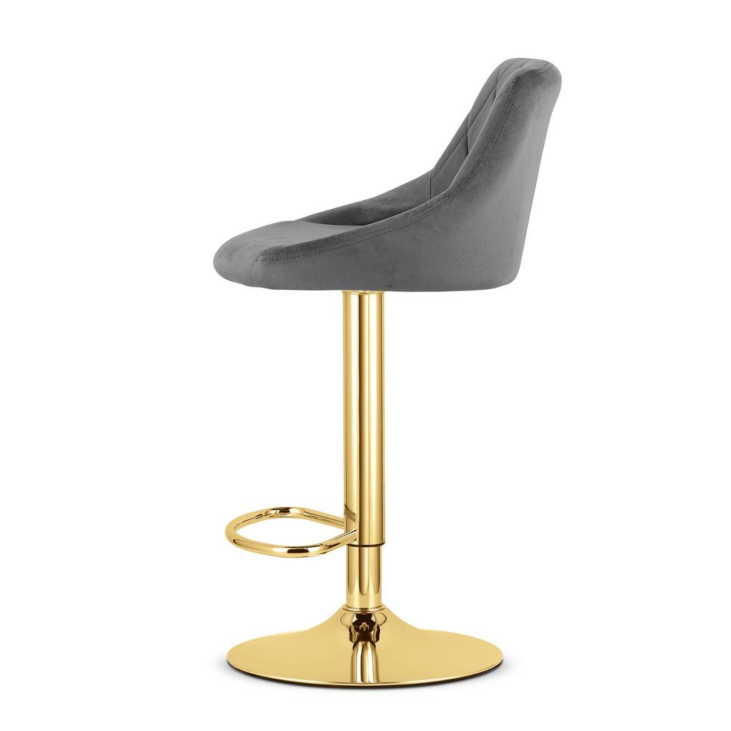 KAST stool - grey velvet / gold base x 2