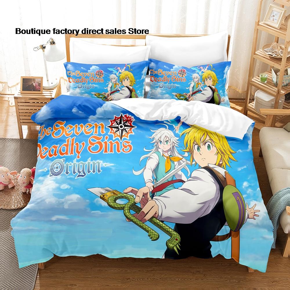 The Seven Deadly Sins Bedding Set 3D Printed Duvet Cover Pillowcase For Otaku Bedroom Home Textile Twin Full Queen King Size