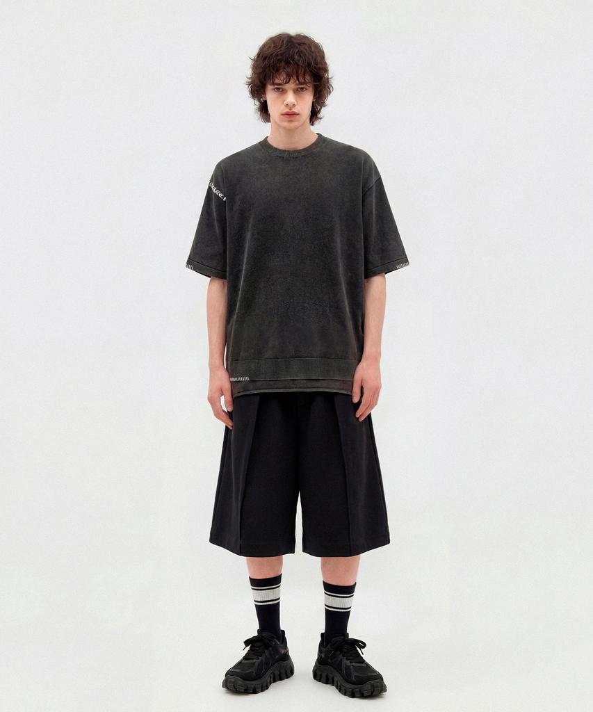 CUTZ Stone Washed Stitch Short Sleeve Knit