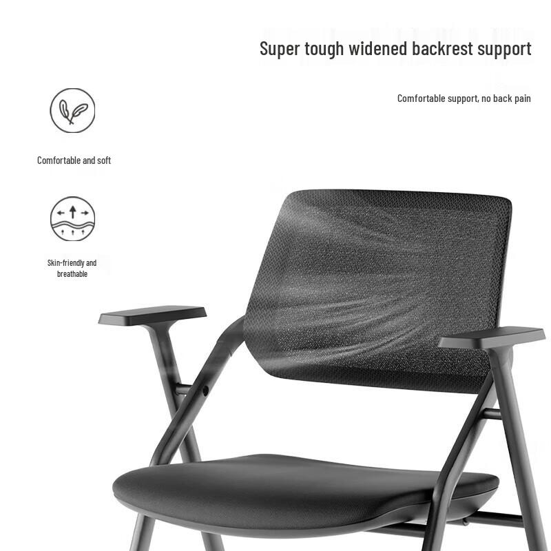 Deli KF251-B Foldable Office Training Chair with Writing Tablet