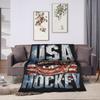 Jack Hughes USA Gold Medal Hockey Blanket Flannel Textile Decor  Multi-function Warm Throw Blanket for Bedding Car Bedspread