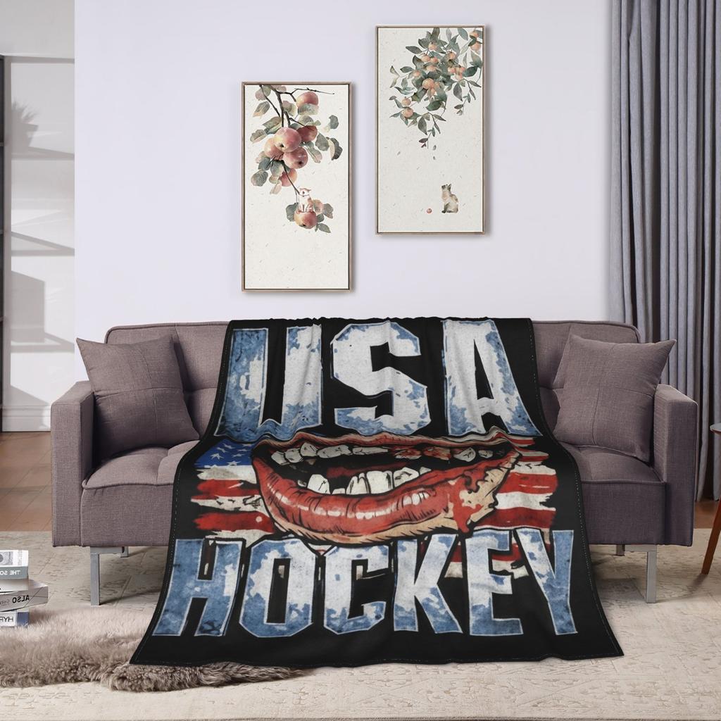 Jack Hughes USA Goldmedaille Hockey Decke Flanell Textil Dekor Multifunktionale Warme Überwurfdecke für Bettwäsche Auto Tagesdecke
