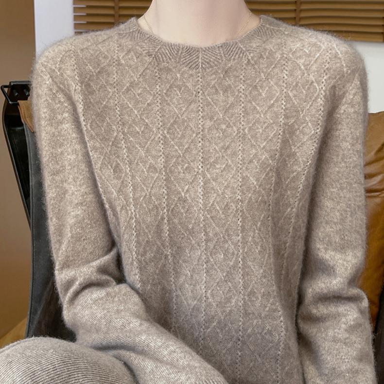 Autumn and Winter Pullover Women's Merino Sweater O-neck Thick Solid Color Jumper Casual Fashion Cashmere Sweater Top