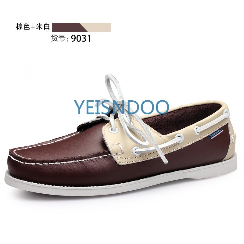 Fashion Male Classic Boat Shoes Leather Hot Sale New Men's Outdoor Walking Shoes Men Wedding Dress Shoes Lace-Up Fashion Men Loafers