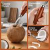 Wooden Handle Coconut Scraper Knife Brown Silver Shell Opener Coconut Opener Tool  Multi-Purpose