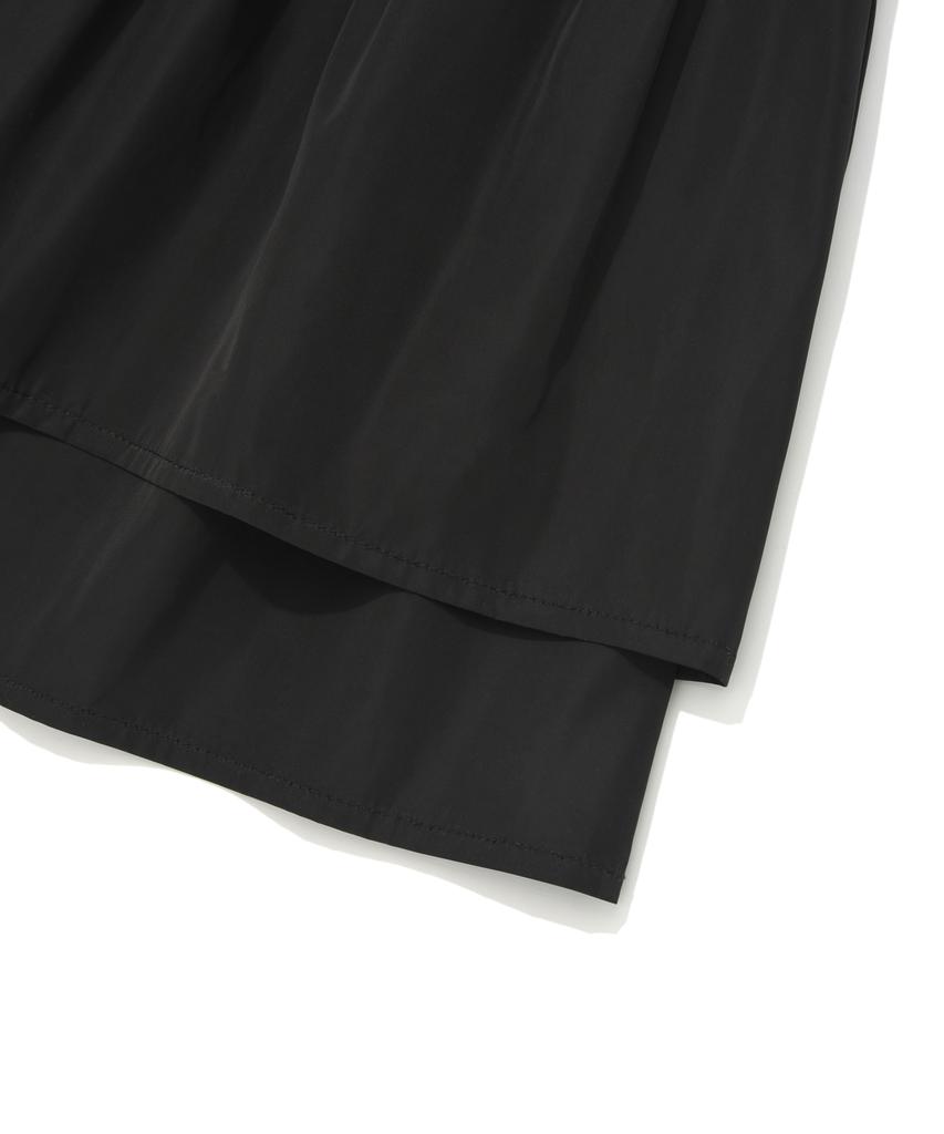 Pallet Layered Shirred Mini Skirt Black