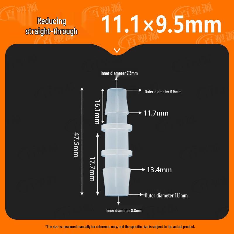 Two-Way Straight Through Plastic Hose Reducer Connector for Fish Tanks