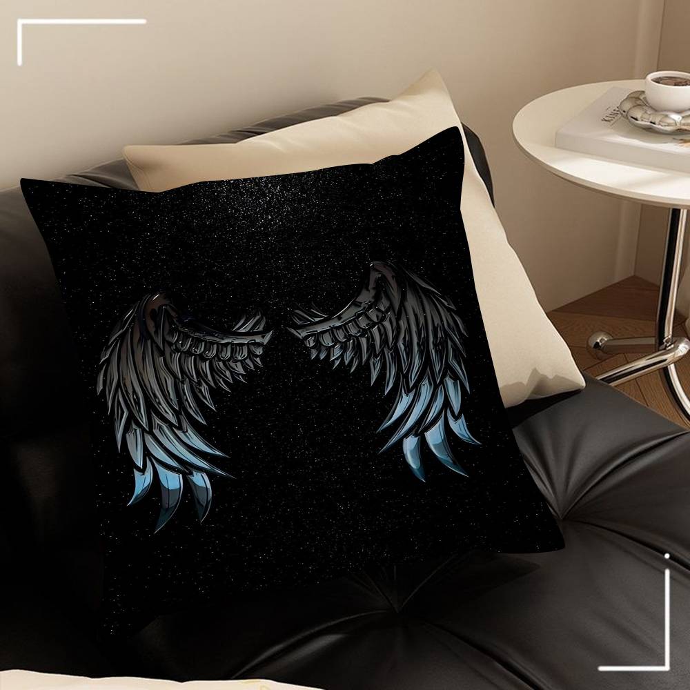 Black White Angel Wings Pillow Gifts Home Office Furnishings Bedroom Sofa Car Cushion Cover Case 45x45cm