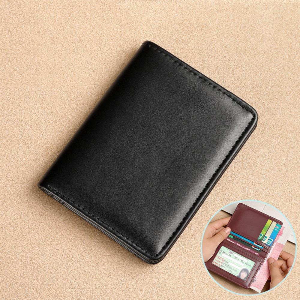

High Quality PU Leather Men s Wallet Slim Retro Short Wallet Purse Men чёрный