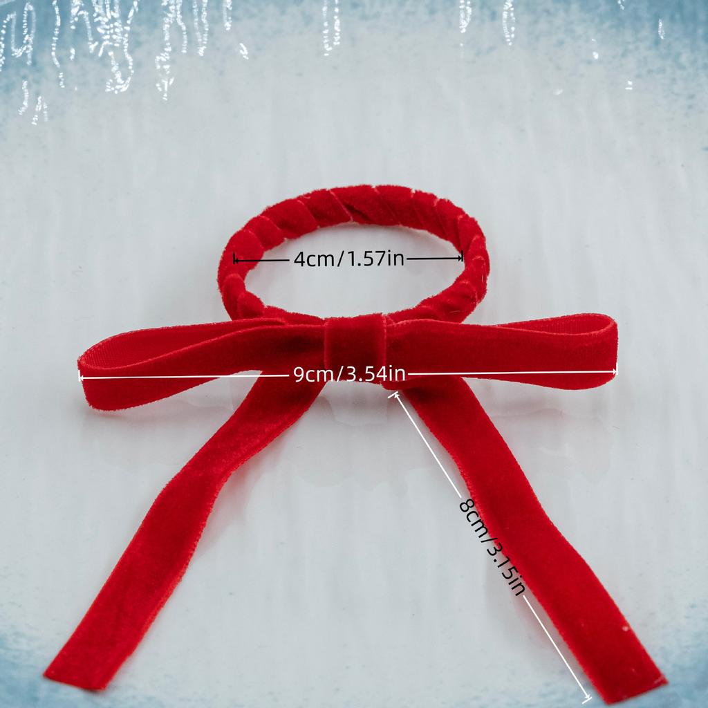 6 Stück Rot&Grün Schleife Weihnachts-Serviettenringe Schicke Samt-Schleife für Weihnachtsessen-Partys Feiertags-Hochzeit Zuhause Serviettenhalter