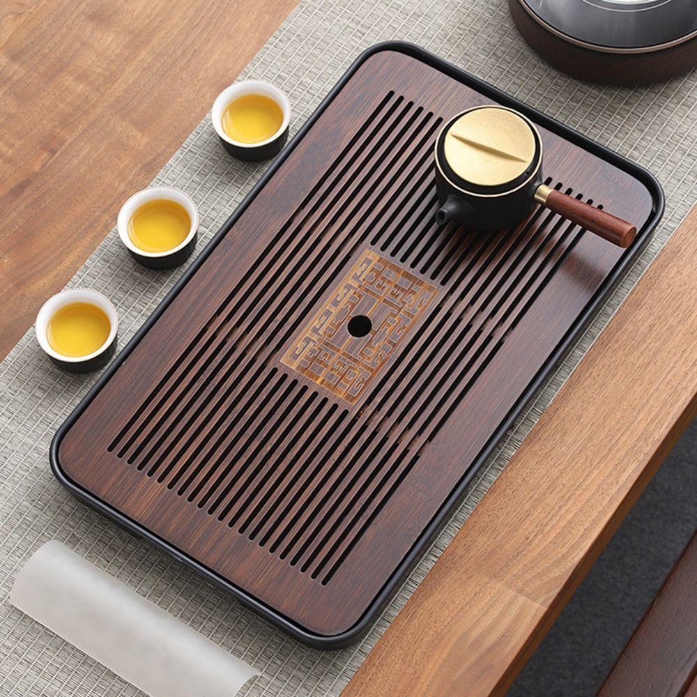 Bamboo Kungfu Tea Table with Water Storage Tea Serving Tray New Tea Set  Party