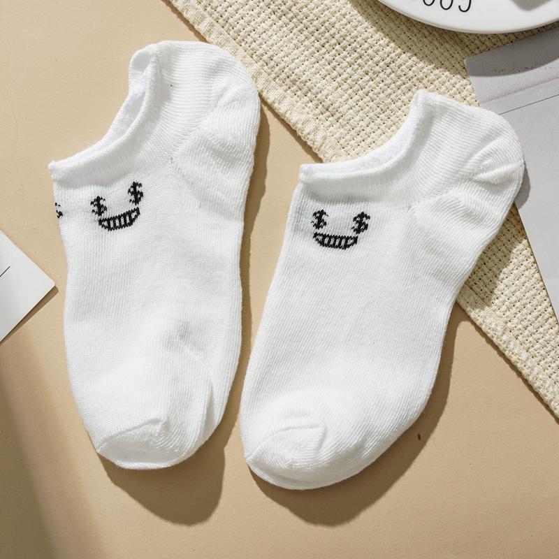 

Женские простые модные белые спортивные носки-невидимки с милым мультяшным принтом One size