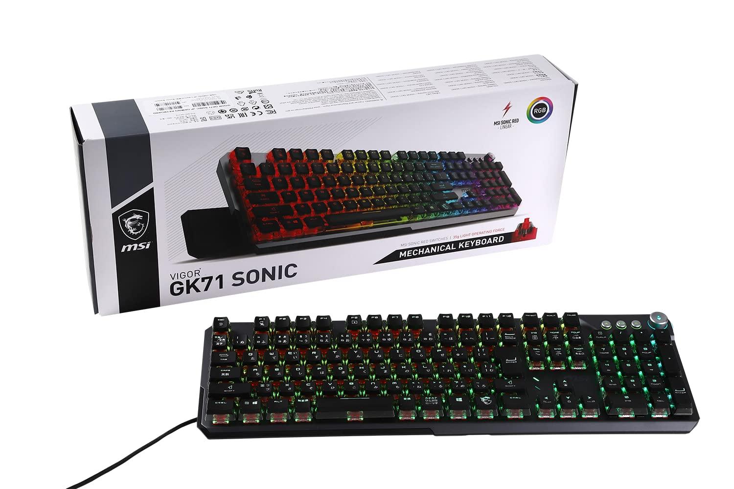 

Ігрова клавіатура MSI VIGOR GK71 SONIC JP SonicRed Switch KB596 чорний