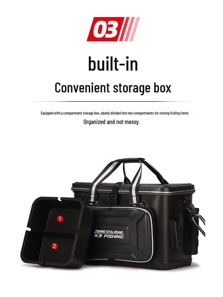 Thickened Multi-Functional Fishing Bucket & Seatable Tackle Box with Hard Shell, Full Set for Live Fish & Lure Fishing Gear