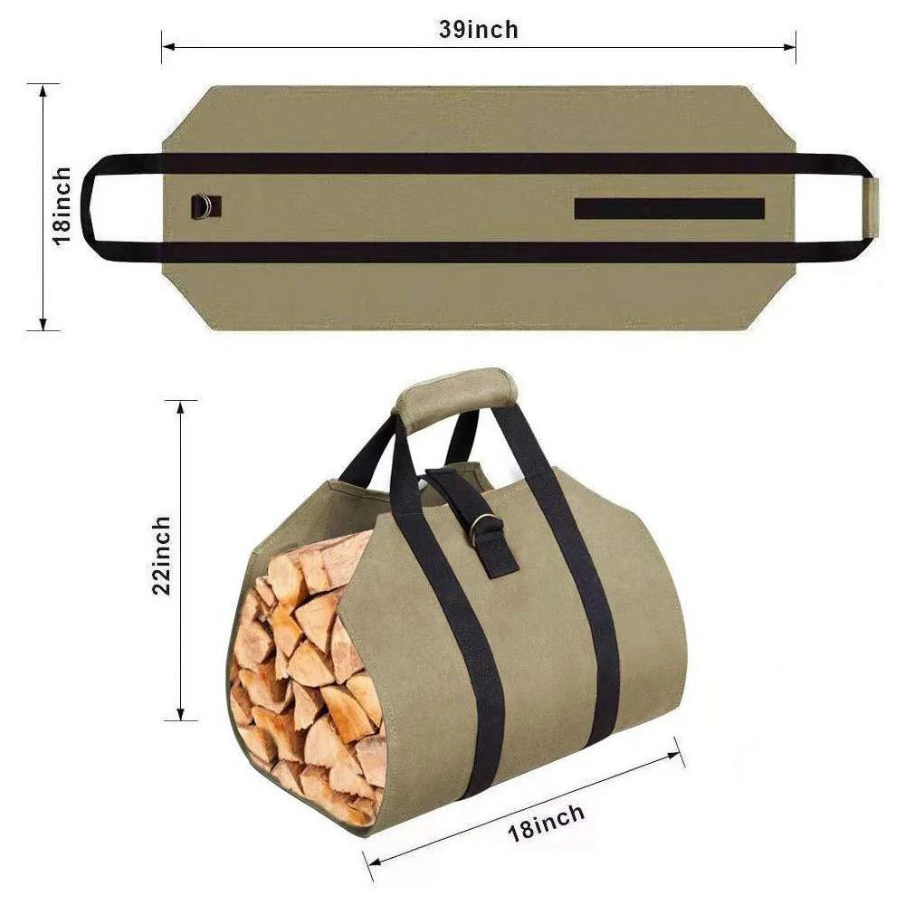 Roomier Design Firewood Storage Bag Water-Proof Scratch-resistant Wood Log Carrier Outdoor Camping Firewood Holder Wood Carry Bag Practical Use