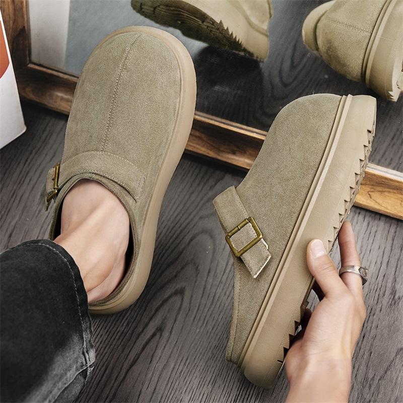 2025 Platformové nazouváky Pánské nazouváky bez paty Pantofle na silné podrážce Polobotky pro muže Uzavřená špička Posuvné sandály Otevřená pata Ležérní obuv