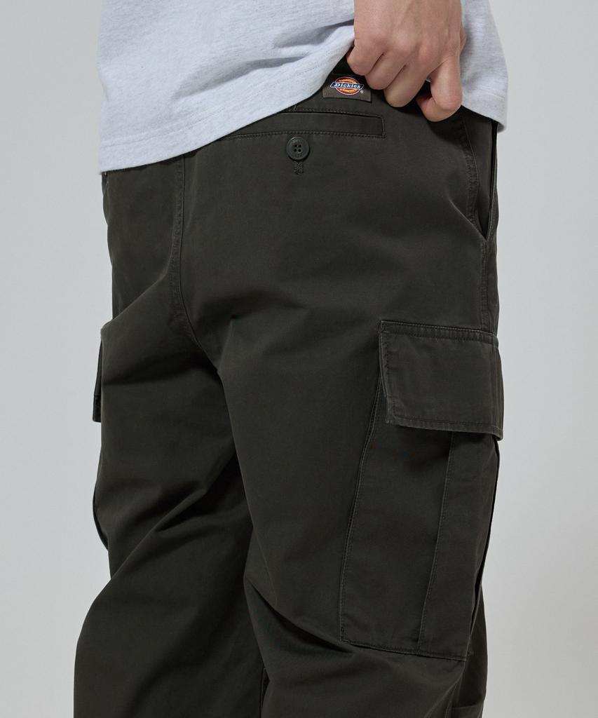 DICKIES Washed Loose Fit Twill Cargo Pants Olive