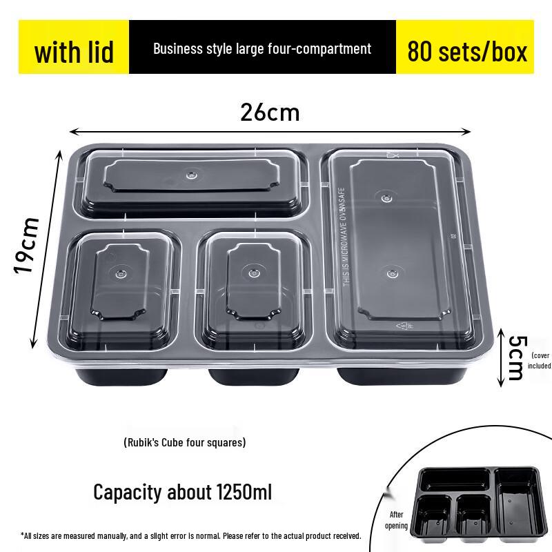 Disposable Compartment Food Containers with Lids