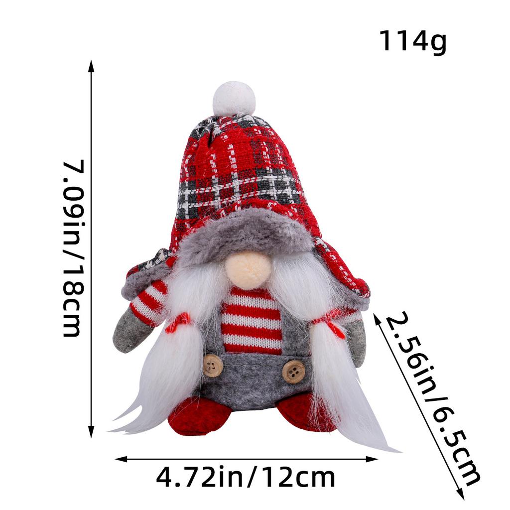 Faceless Doll Forest Old Man Ornament Fashion Plaid Hat Old Man Doll Scene Ornament
