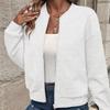 Women's Elegant Zipper Jacket Baseball Collar Jacket Suitable for All Season Fashion Casual Women's Clothing