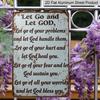 2D Flat - Vintage Metal Wall Sign - "Trust and Let Go To God" Inspirational Quote, Weatherproof & Pre-Drilled for Easy Hanging, Perfect for Home