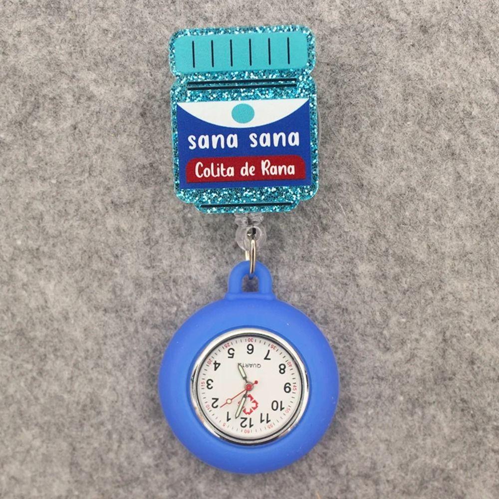Cartoon Retractable Watch Brooch PVC Doctor Badge Reel Creativity Nurse Pocket Watches  Gift
