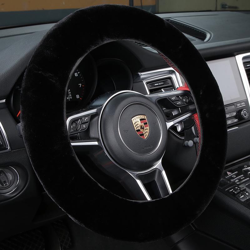 Super Soft Winter Plush Telescopic Steering Wheel Cover