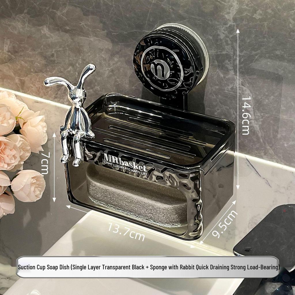 High-End Wall-Mounted Soap Dish with Strong Suction and Drainage