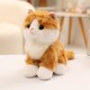 Cute simulated sitting kitten doll plush toy white cat cow cat doll girl rag doll