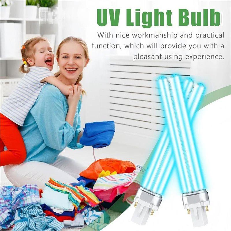 Frische 4 Stück UV UV-C-Lampen 9W G23 Sockel Ersatzlampen für Außen-Teichklärer-Lampen Kompatibel mit UVE9 CF400 CF500