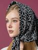 UV Protection Bandana Flower Hair Bandana Handkerchief [BLACK]