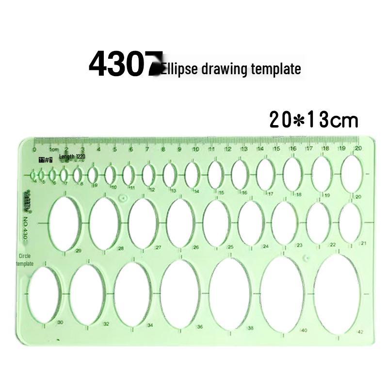 Multi-Function Drawing Template Ruler for Circles, Ellipses, Furniture, Architecture, Geometry, Mathematics, and Interior Design.