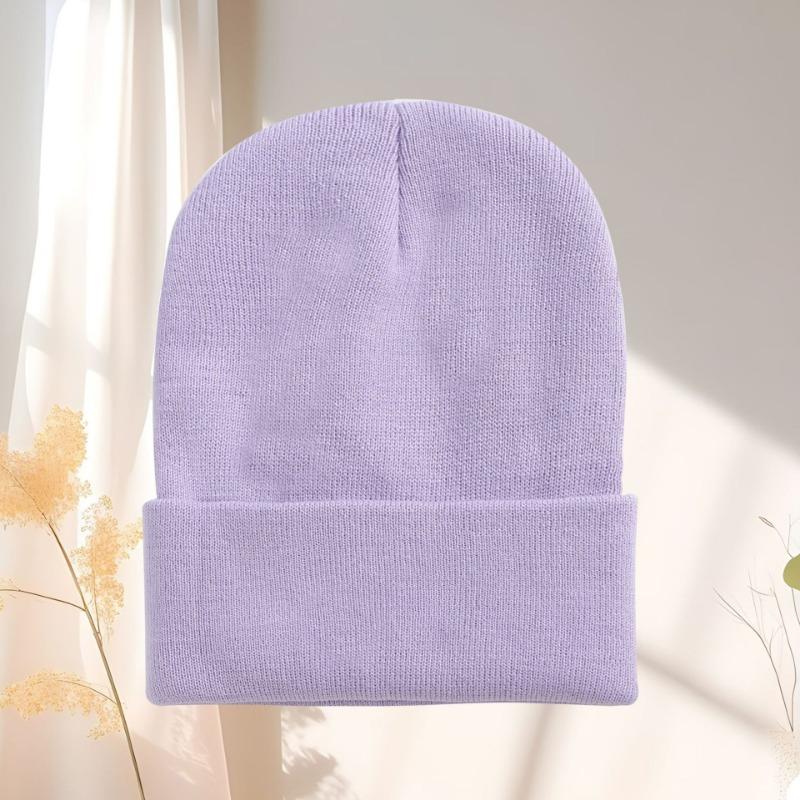 Czapka wełniana jesienno-zimowa czapka na zimno czapka dziergana dla pary czapka dziergana w kolorze cukierkowym wzór haftu tekst