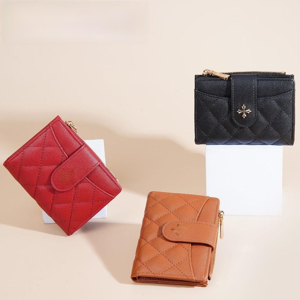 Minimalist Pu Material Ladies Short Wallet With Letter Printed And Card Organizer For Women