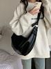 Retro Soft Leather Pleated Women's Hobos Shoulder Bags Versatile Big Capacity College Girls Crossbody Bag Casual Female Handbags