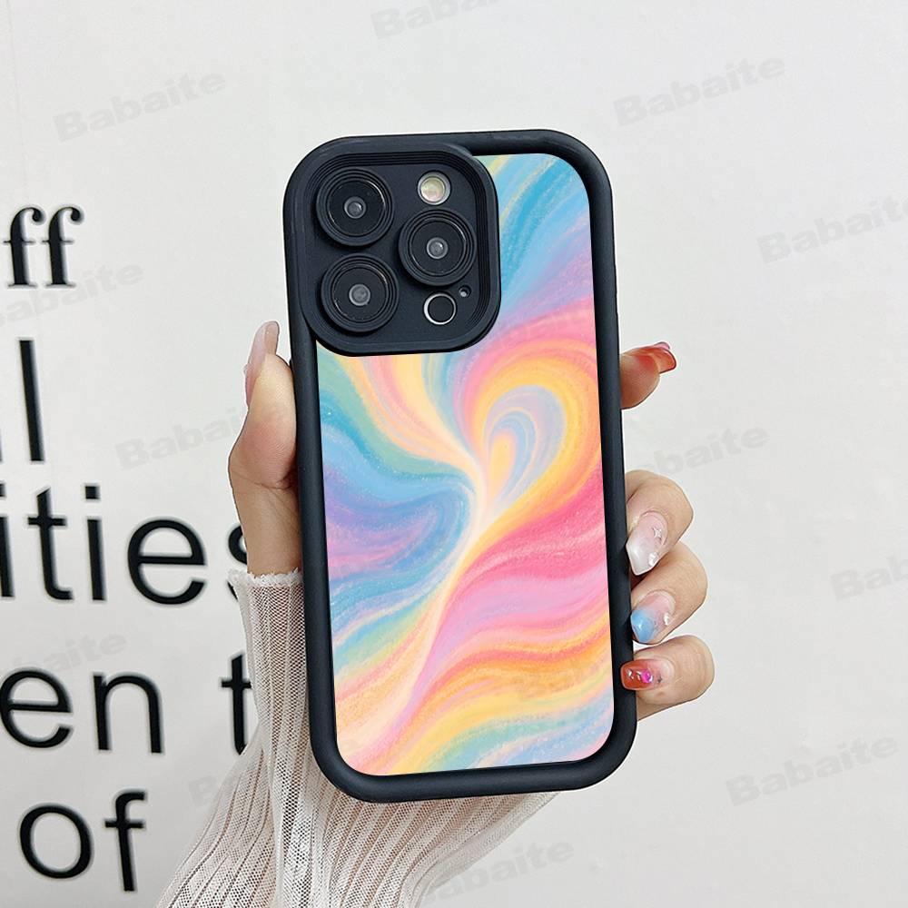 Rainbow Line Phone Case For IPhone 17 16 15 14 Plus 13 12 11 Pro Max Silicone Cover