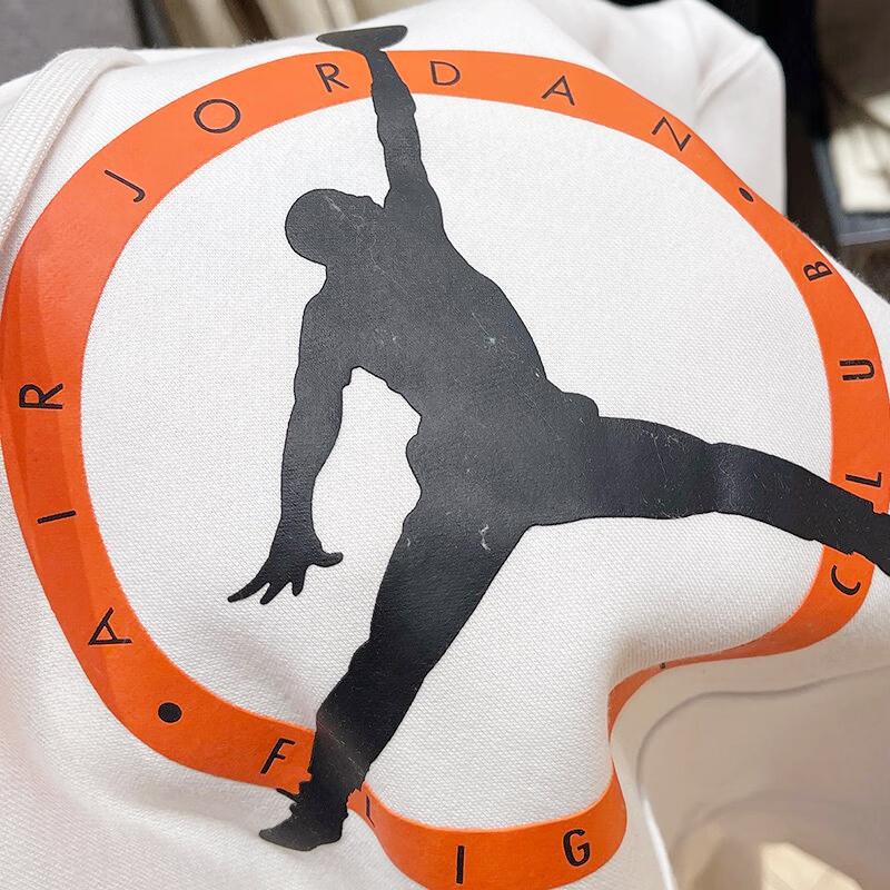 Air Jordan Flight MVP Graphic Fleece Pullover Hoodie White Orange FB7051-030