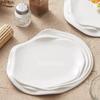 White Ceramic Dining Plate Elliptical Sushi Plate Dim Sum Dish Western Style Steak Plates Sting Disc Dessert Plates Fruit Bowl