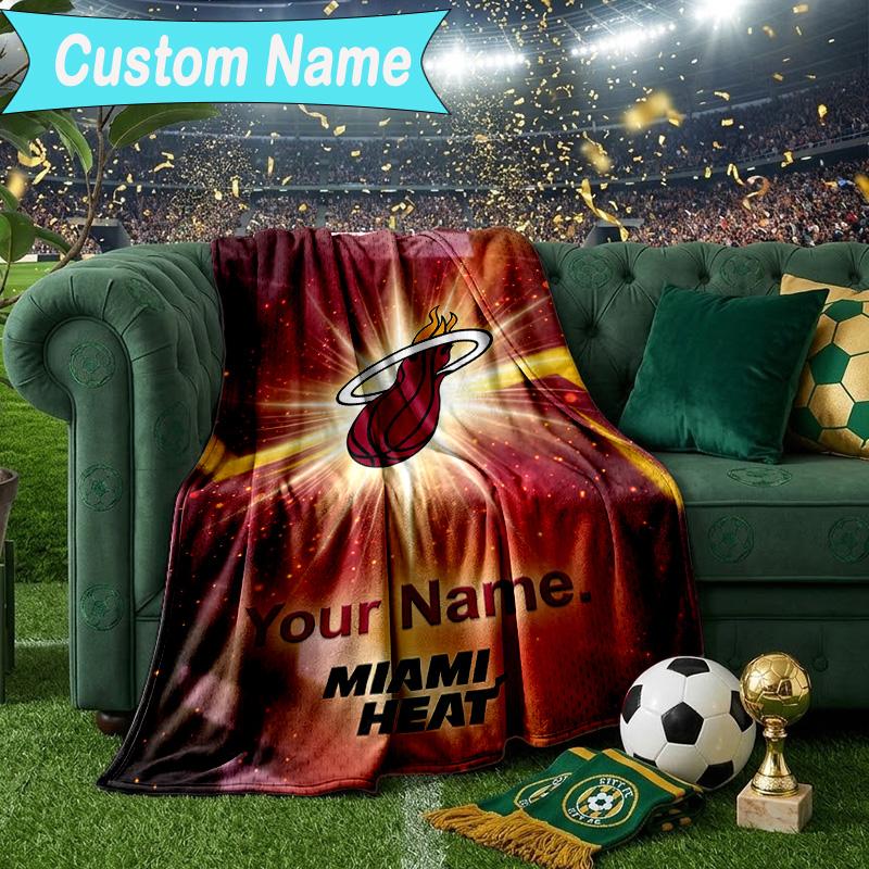 Custom Name Blanket Miami Team Spirit Blanket Bedding Blanket for Travel, Camping, Living Rooms, Offices, Sofas, Fan Christmas gift