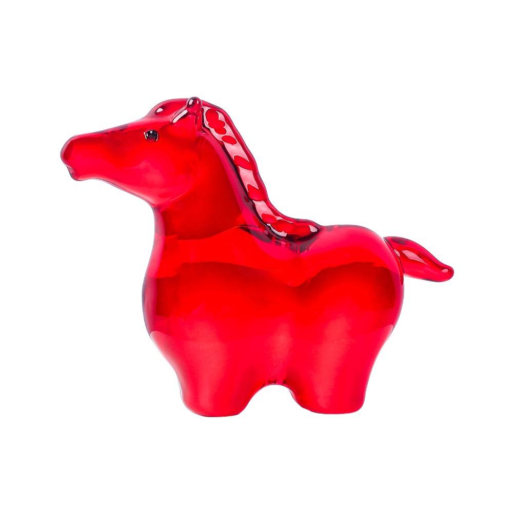 Colorful Decorative Crystal Horse Statue Glass Animal Sculpture  Office Decoration