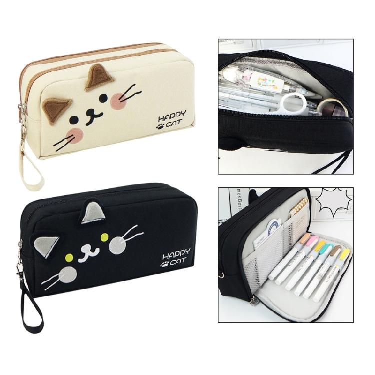 High Capacity Pencil Case 22x10cm Large Compartment Pencil Holder Organizers Travel Makeup Bag for School Office Supplie