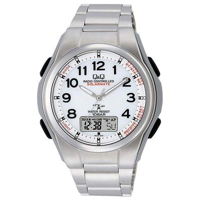 Solar Quartz Watch Silver Radio-controlled Men's MD02-204