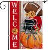 Fall Garden Ag, Welcome Fall Football Yard Ag 12x18 Double-Sided Autumn, Fall Football Pumpkins Welcome Garden Ags Bur EEN