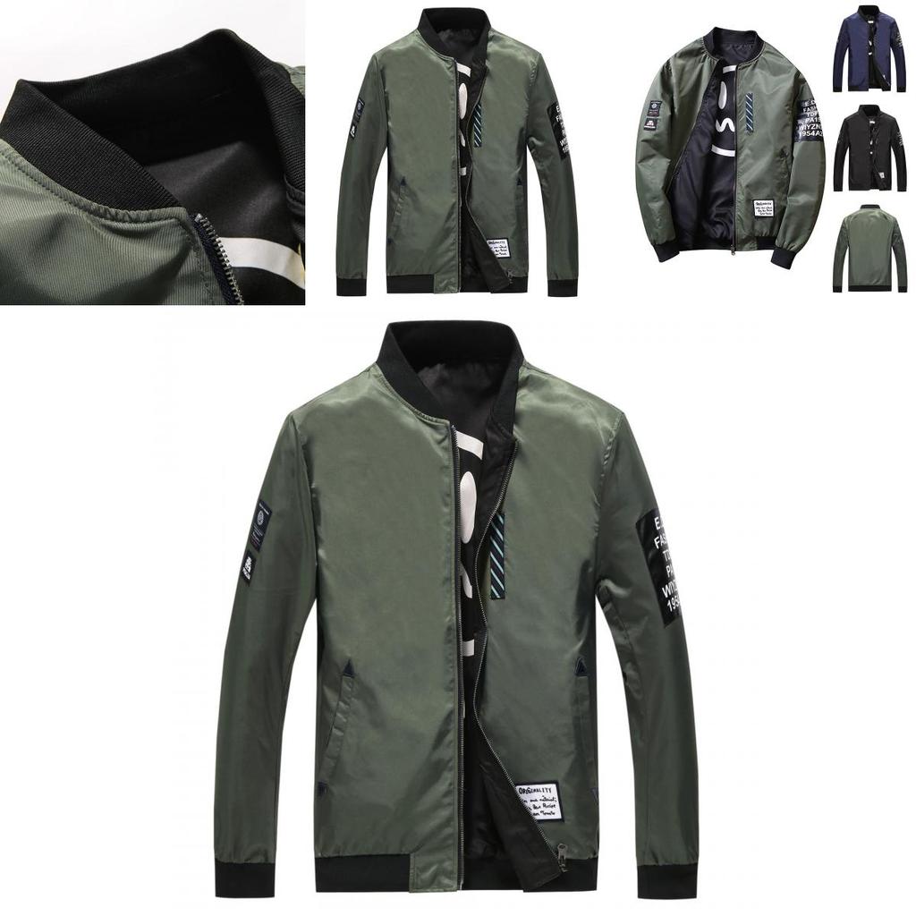 Hochwertige Herrenjacke Ma1 Armee Lachendes Gesicht Wendbare Bomberjacke Mantel