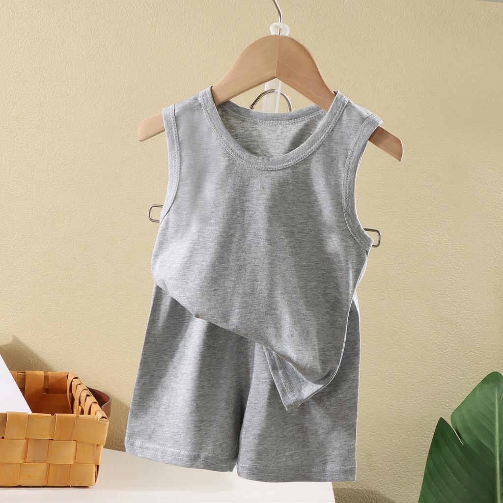 Children's Vest Set Summer Girls' Shorts Clothes Baby Korean Vest+shorts Two-piece Set Boys' Sleeveless Set Children's Clothing