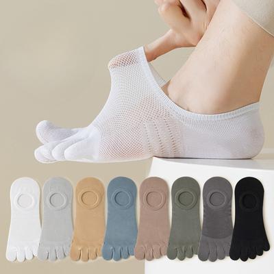 Sommer Schweißabsorbierende Mesh Fünf-Zehen-Socken, Anti-Pilling Socken mit geteilten Zehen, Nahtlose Socken, Bootssocken, Herren Kurzsocken