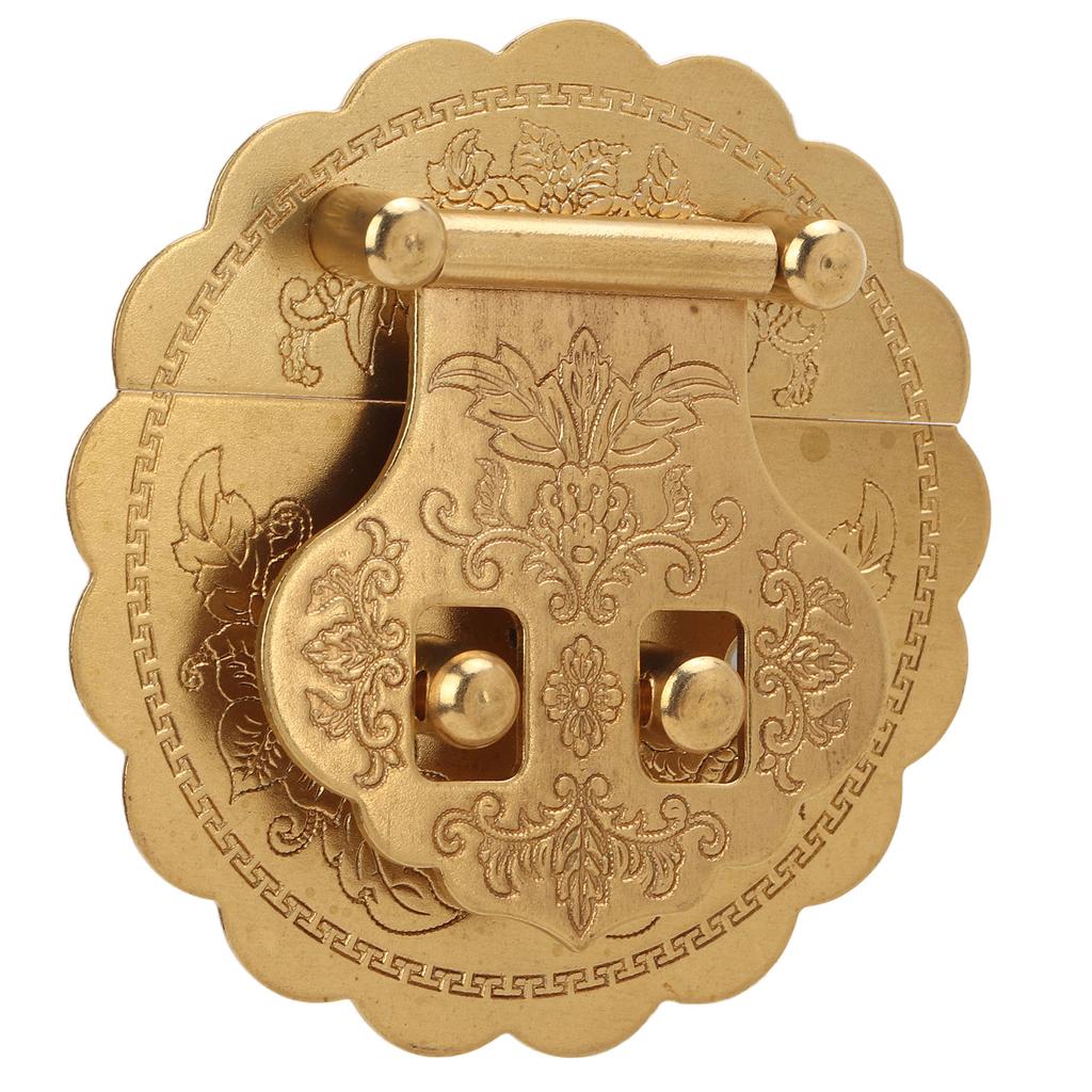 Messing Riegelverschluss Retro Design 8cm Durchmesser Rostbeständiges Metallschloss für Schrank Holzkiste