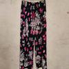 Pantalones Sueltos de Seda Helada de Cintura Alta para Mujer: A Prueba de Mosquitos, Longitud de Nueve Puntos, Talla Grande, Corte Informal